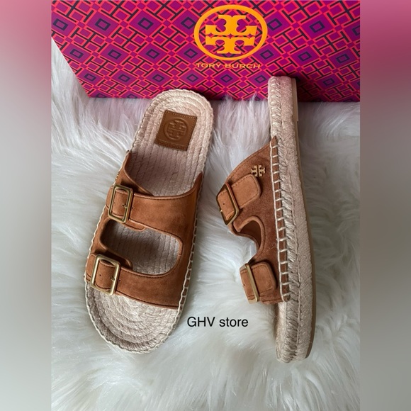 Tory Burch Two band Flat Espadrilles slides - Picture 3 of 6